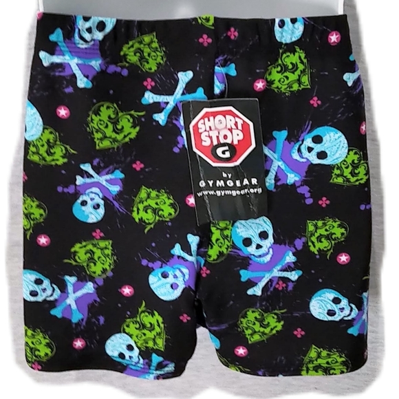 NWT GymGear Dance / Gymnastics Shorts - Hearts & Skulls Print - Child XL - Picture 2 of 4